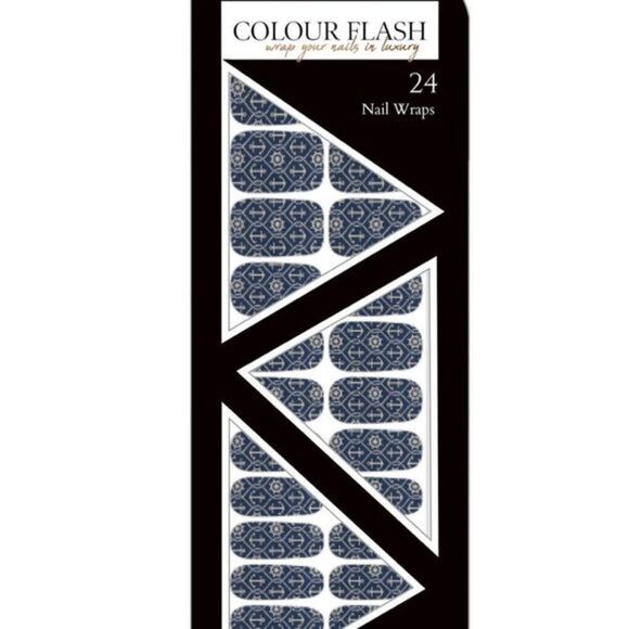 Colour Flash | Nail Strips - Seaside Treasures, Anchors & Ropes on a Navy base - Picture 5 of 9